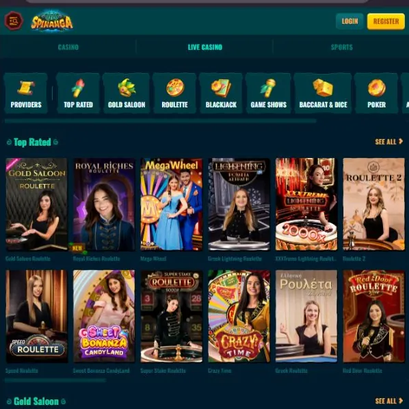 Casino en Vivo de Spinanga con crupieres reales